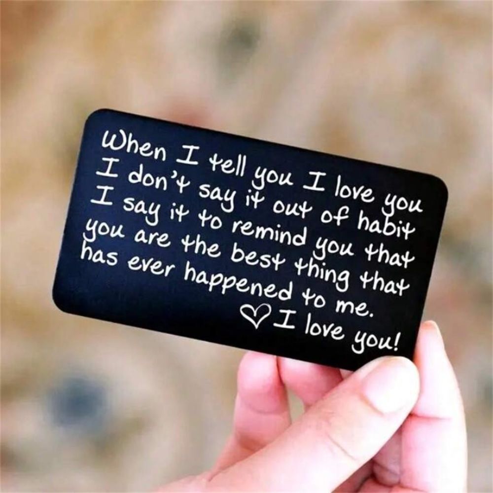 3for$20 Engraved "I Love You" Card Wallet - Wallet Insert -
